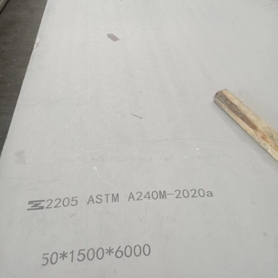 ASTM A240 S32205 S31803 2205 صفيحة الفولاذ المقاوم للصدأ مزدوجة مطاطية ساخنة 20 * 2000 * 6000mm