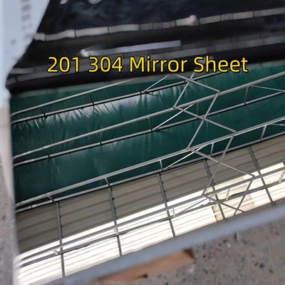 مرآة جانبية لامعة مع ورق وقائي والجانب الآخر مات 304 أوراق الفولاذ المقاوم للصدأ 4 أقدام X 8 أقدام