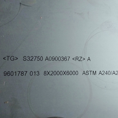 1500*6000mm الطول S32750 2507 لوحة الفولاذ المزدوج السوبر DIN1.4410 لوحة الفولاذ المقاوم للصدأ