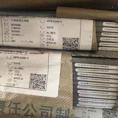 لوح فولاذ مقاوم للصدأ فائق الازدواج المدرفل على الساخن ASTM A240 2507 S32750 8*1500*6000 مم