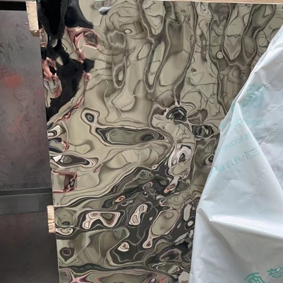 316L الفولاذ المقاوم للصدأ 2000mm الزخرفة المرآة موجة المياه بلاكا المياه صفيحة التموج الأسود السطح