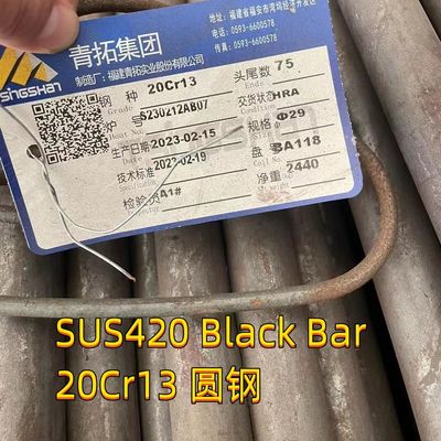 SUS420 الفولاذ المقاوم للصدأ قضيب قضيب دائري 1.4037 X65Cr13 AISI 420 11.6 H11 طول 3 م