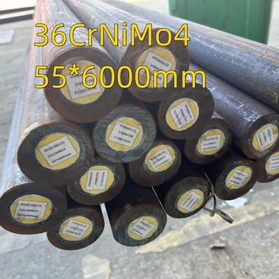 DIN 1.6511 الحديد العمود المستدير 55 ملم قطر 36CrNiMo4 / الأسطح السوداء المطاطة ساخنة