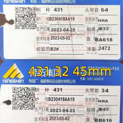 البناء 431 Ss القضبان المستديرة EN 1.4057+QT+SH D 30 L-3000MM X22CrNi17 SUS431