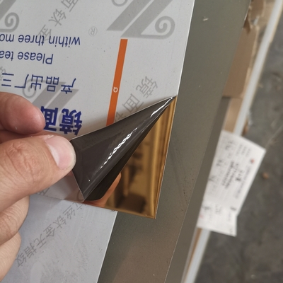 الذهب الوردي 0.5*1220x2440mm الفولاذ المقاوم للصدأ صفيحة مرآة ناعمة لتزيين السقف