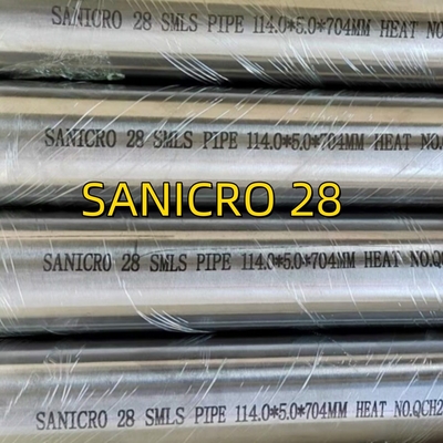 SANICRO 28 UNS N08028/W. Nr 1.4563 SMLS أنابيب سبيكة28 أنابيب الفولاذ المقاوم للصدأ 114*5*6000