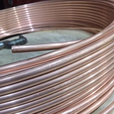 أنابيب النحاس النقي 99.9% JIS H3300 OD 1 1/4 ′′ x thk 2 mm x L 3500 mm أنابيب النحاس الحمراء 9.5 * 1.5