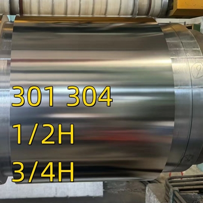 JIS G4313-2011 ASTM A666 القياسية SUS301 CSP 3/4H القسوة الكاملة H لفائف الفولاذ المقاوم للصدأ شريط 1.0 * 80mm