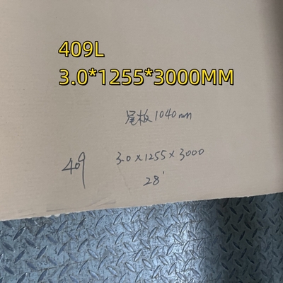 ASTM A240 الدرجة 409L 1.4512 3.0-12mm المطاط الساخن SUS409 صفيحة الفولاذ المقاوم للصدأ NO 1 النهاية
