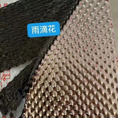SUS304 1.0*1220*2440MM شكل قطرة الماء طابعة الزخرفية طابعة الفولاذ المقاوم للصدأ
