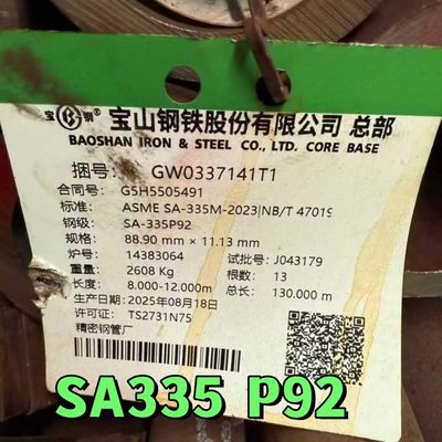 أنابيب الفولاذ غير المسلسلة من سبيكة الفيرريتية 89 * 11.13mm لخدمة درجات الحرارة العالية