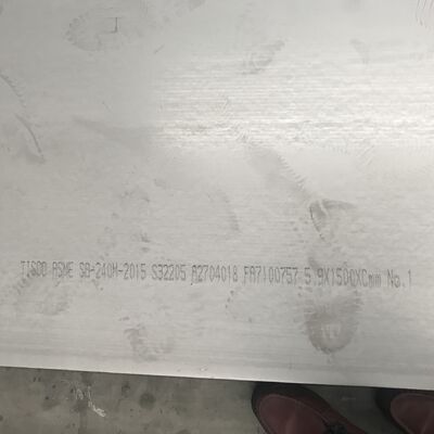 ألواح فولاذية مزدوجة 2205 S31803 S32205 DSS مدلفنة على الساخن 6*2000*6000 مم