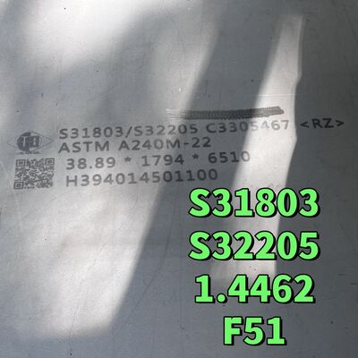 ASTM A182 F51 Stainless Steel Plate 38*1220*2440mm S31803 1.4462  Duplex Steel Plate