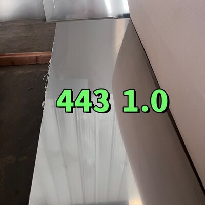ASTM A240 المدرفلة على البارد SUS443 UNS S44330 DIN1.4611 X2CrTi21 صفائح الفولاذ المقاوم للصدأ 1.2 * 1220 مم