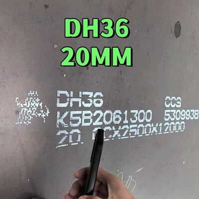 لوح فولاذي لبناء السفن DH36 بقوة خضوع 355 ميجا باسكال ولوح هيكلي لهيكل السفينة مختبر بالصدم
