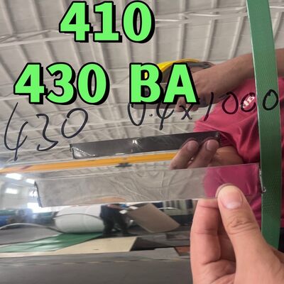 12X17/430/1.4016 ملف من الفولاذ المقاوم للصدأ المدلفن على البارد AISI 430، 0.4*1000 مم عرض SUS430 BA سطح