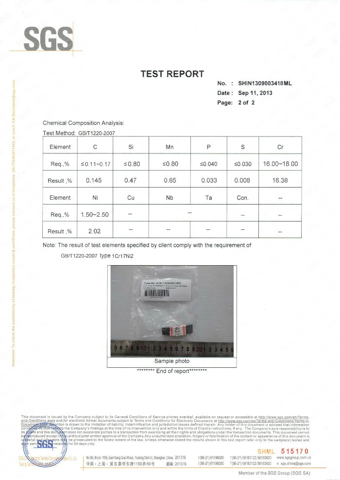 البناء 431 Ss القضبان المستديرة EN 1.4057+QT+SH D 30 L-3000MM X22CrNi17 SUS431 3